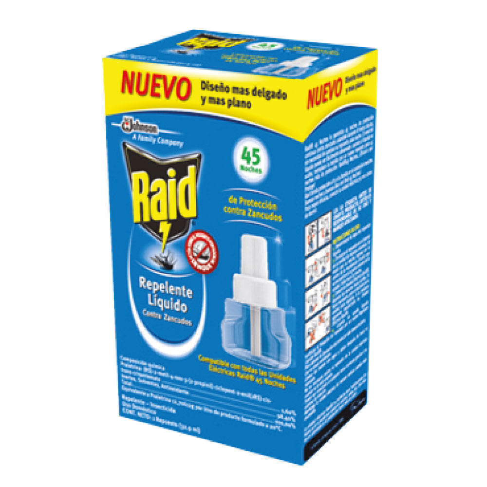 Repelente Líquido Raid Contra Zancudos 45 Noches