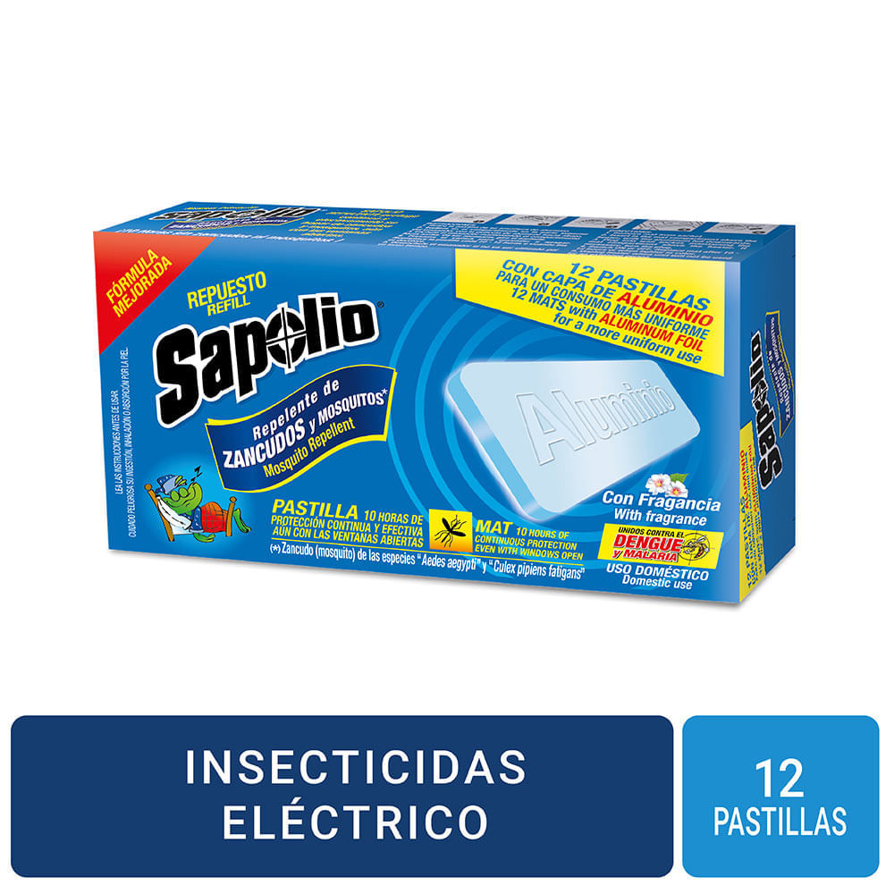 Repelente en Pastillas de Zancudos y Mosquitos Sapolio 12un