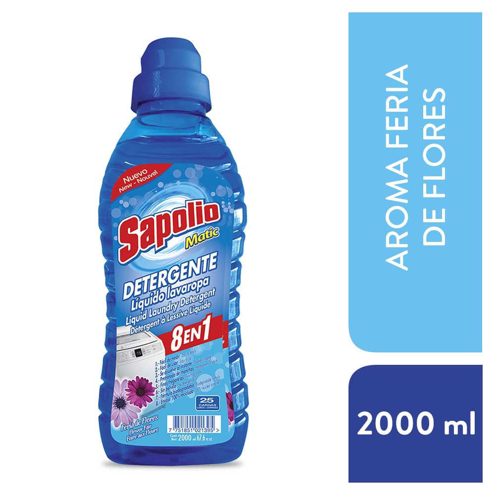 Detergente Líquido Sapolio Matic Feria de Flores 2L