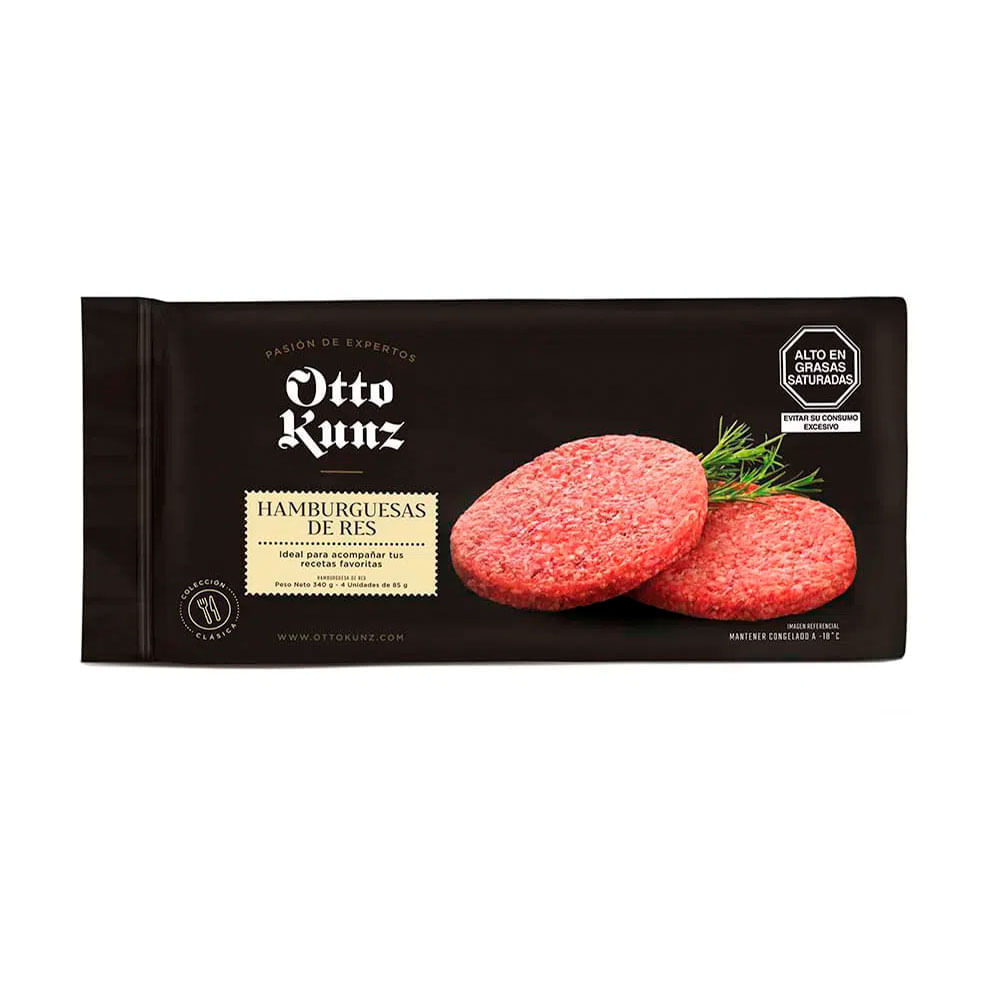Hamburguesa de Res Otto Kunz Bolsa 4 unid