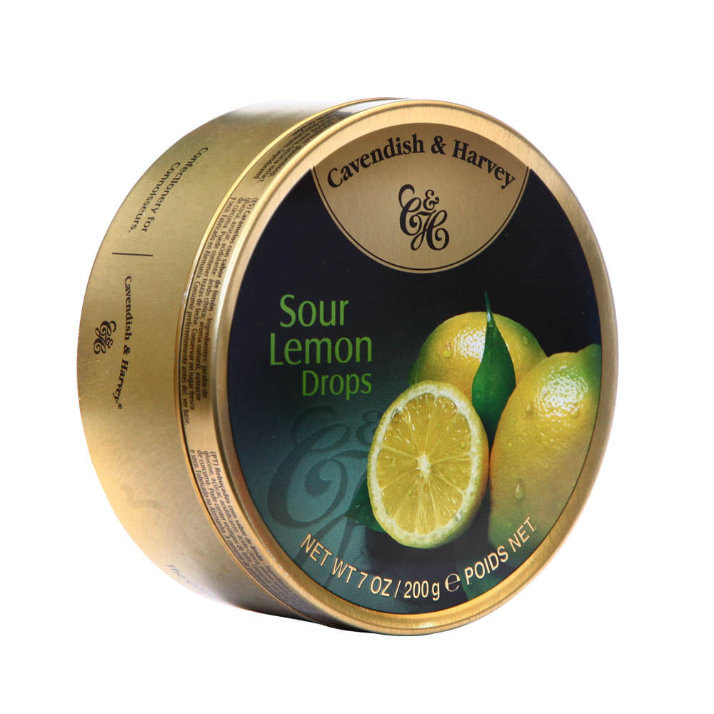 Caramelos Cavendish & Harvey Sour Lemon Drops Lata 200 g