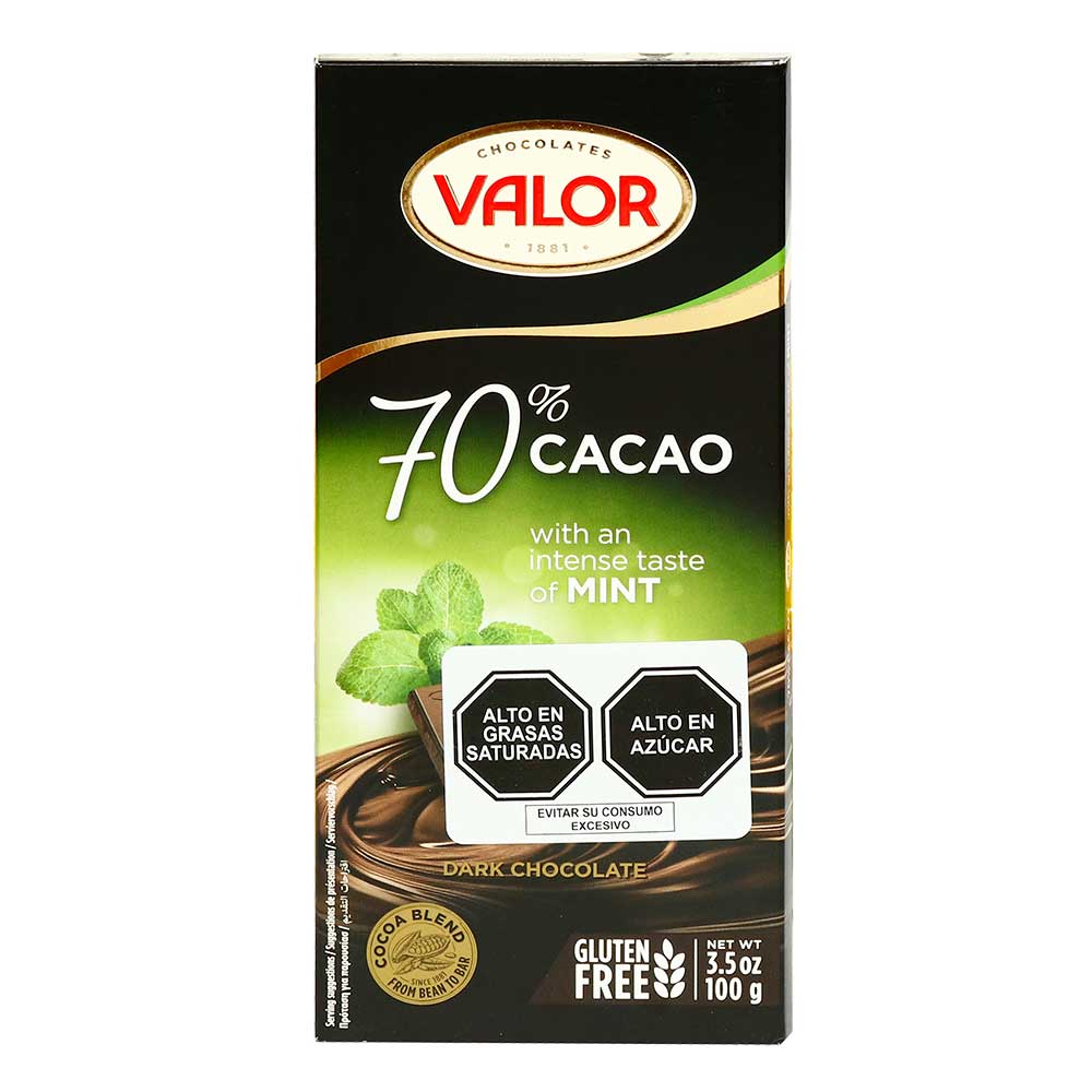 Chocolate Bitter Valor Menta Tableta 100 g