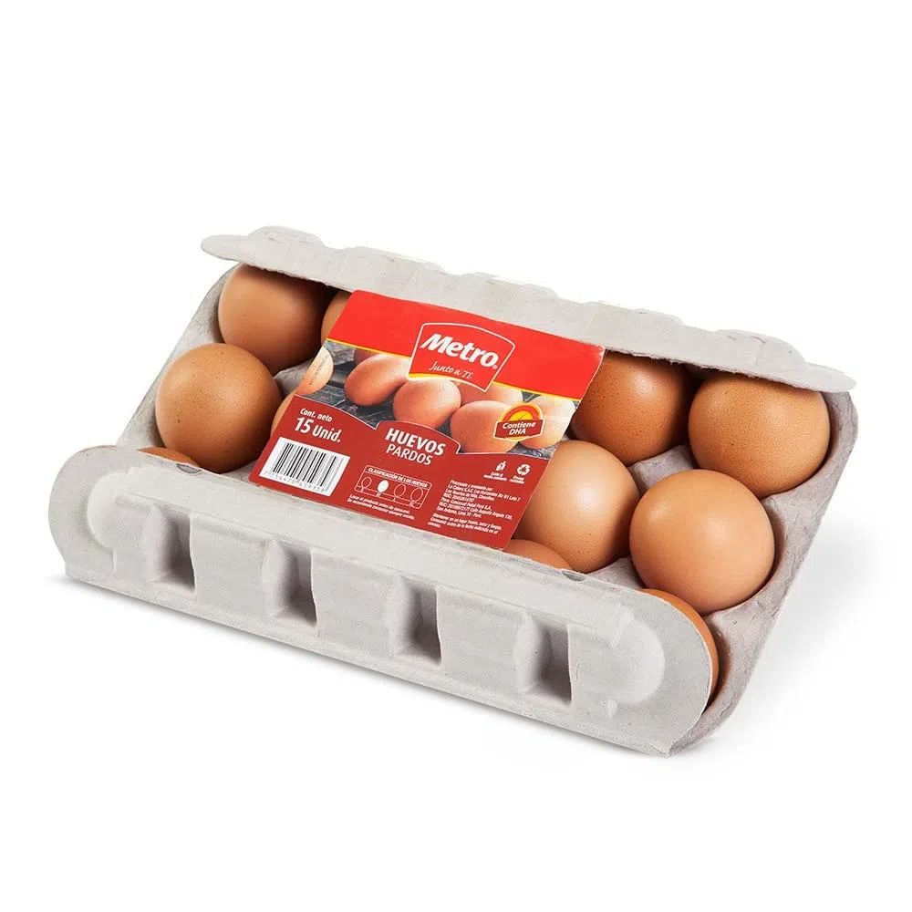 Huevos Pardos Metro 15un