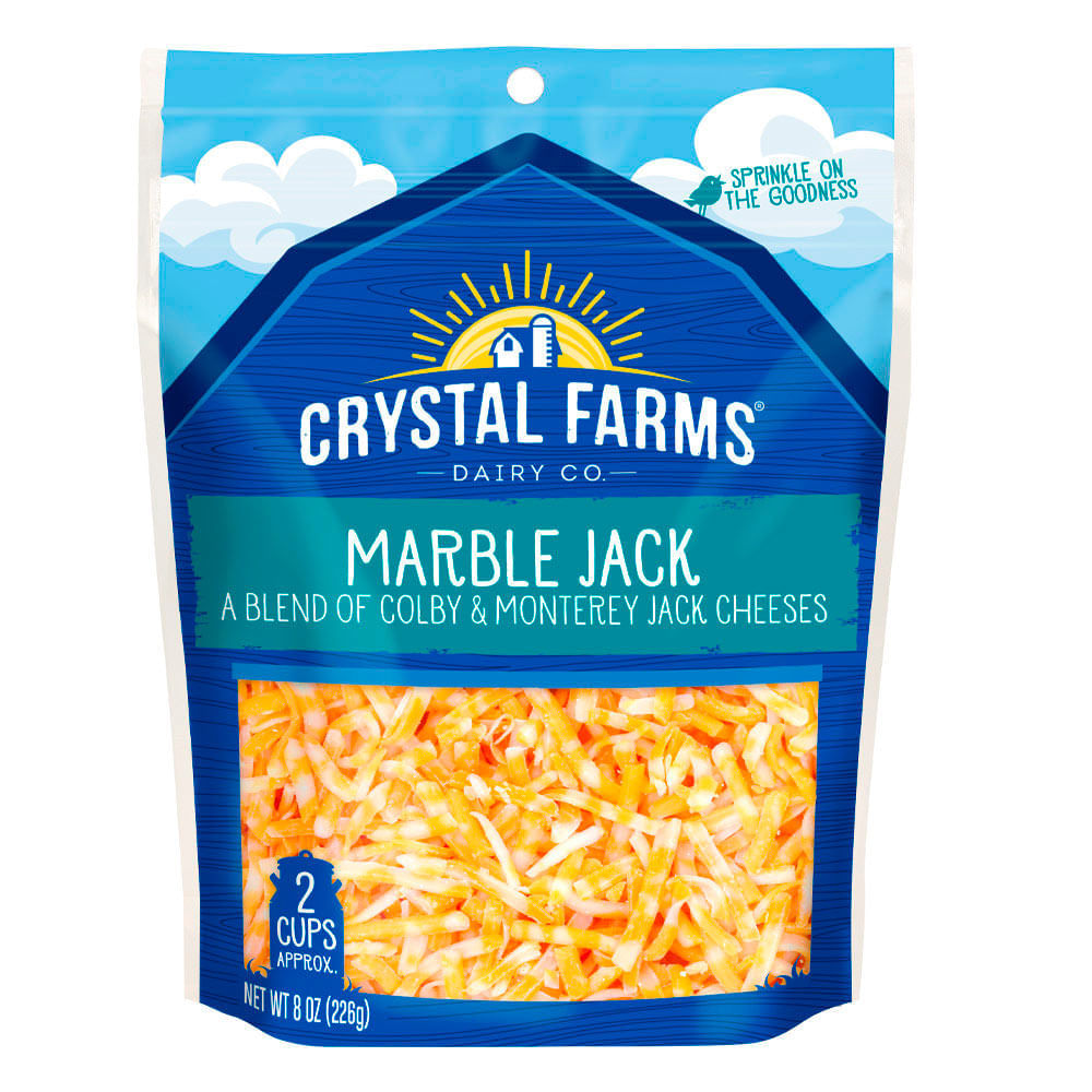 Queso Maduro Marble Jack Rallado Crystal Farms Bolsa 226 gr