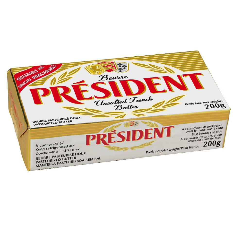 Mantequilla sin Sal Président Barra 200g
