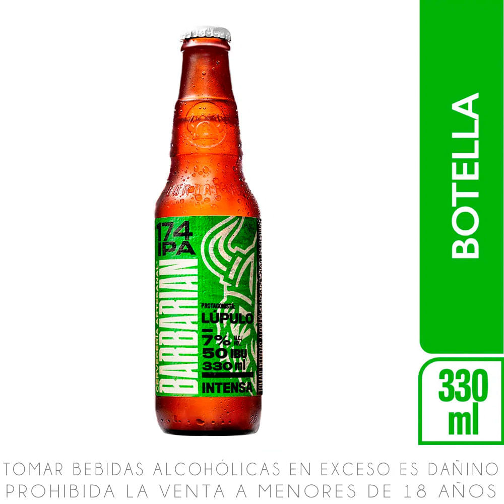 Cerveza Artesanal Barbarian 174 IPA Botella 330ml