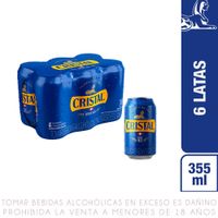 Sixpack Cerveza Cristal Lata 355ml