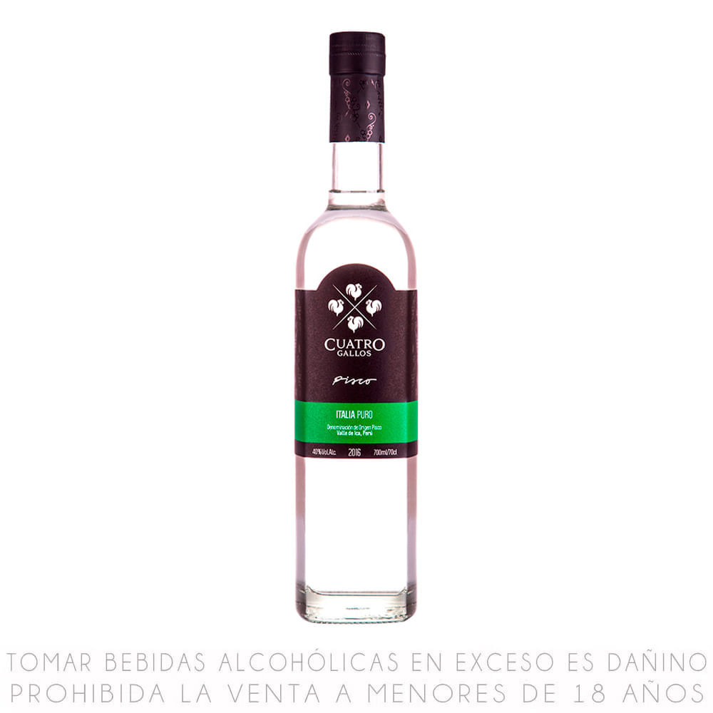 Pisco Puro Italia Cuatro Gallos 700ml