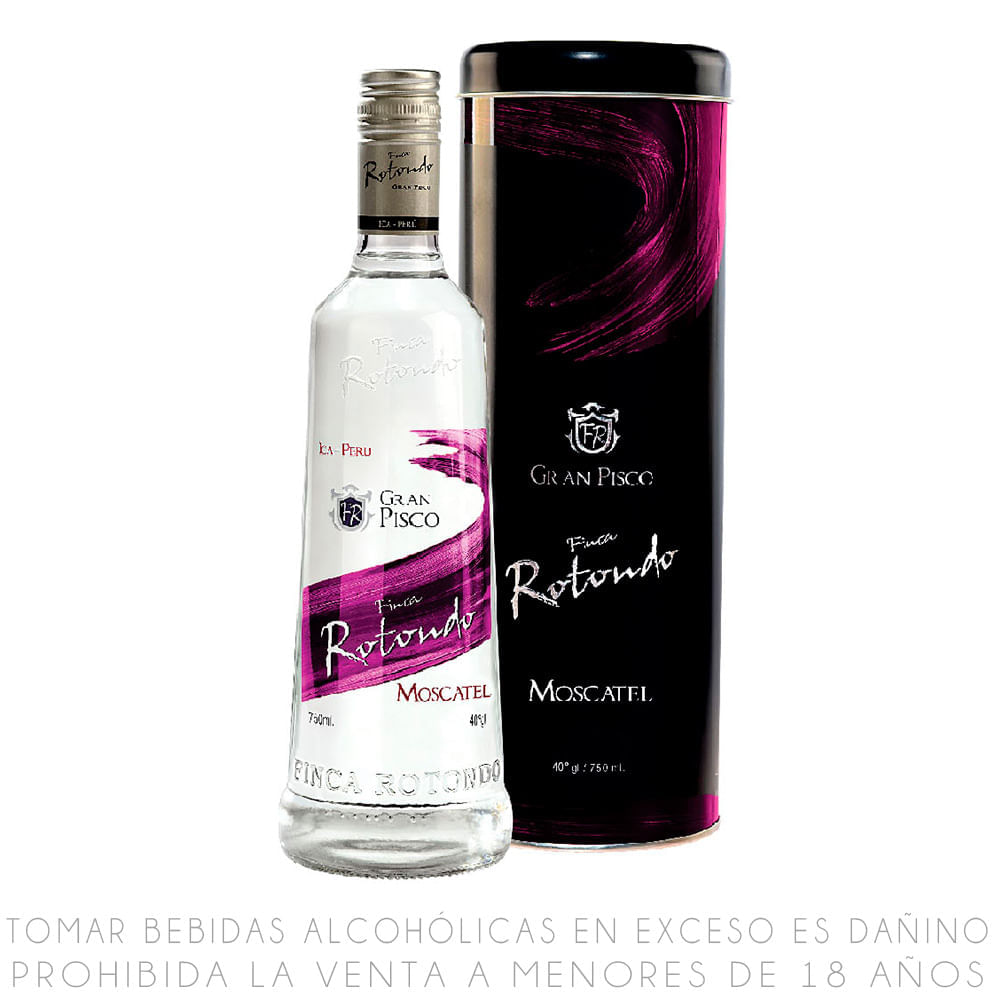 Pisco Puro Moscatel Finca Rotondo Botella 750ml
