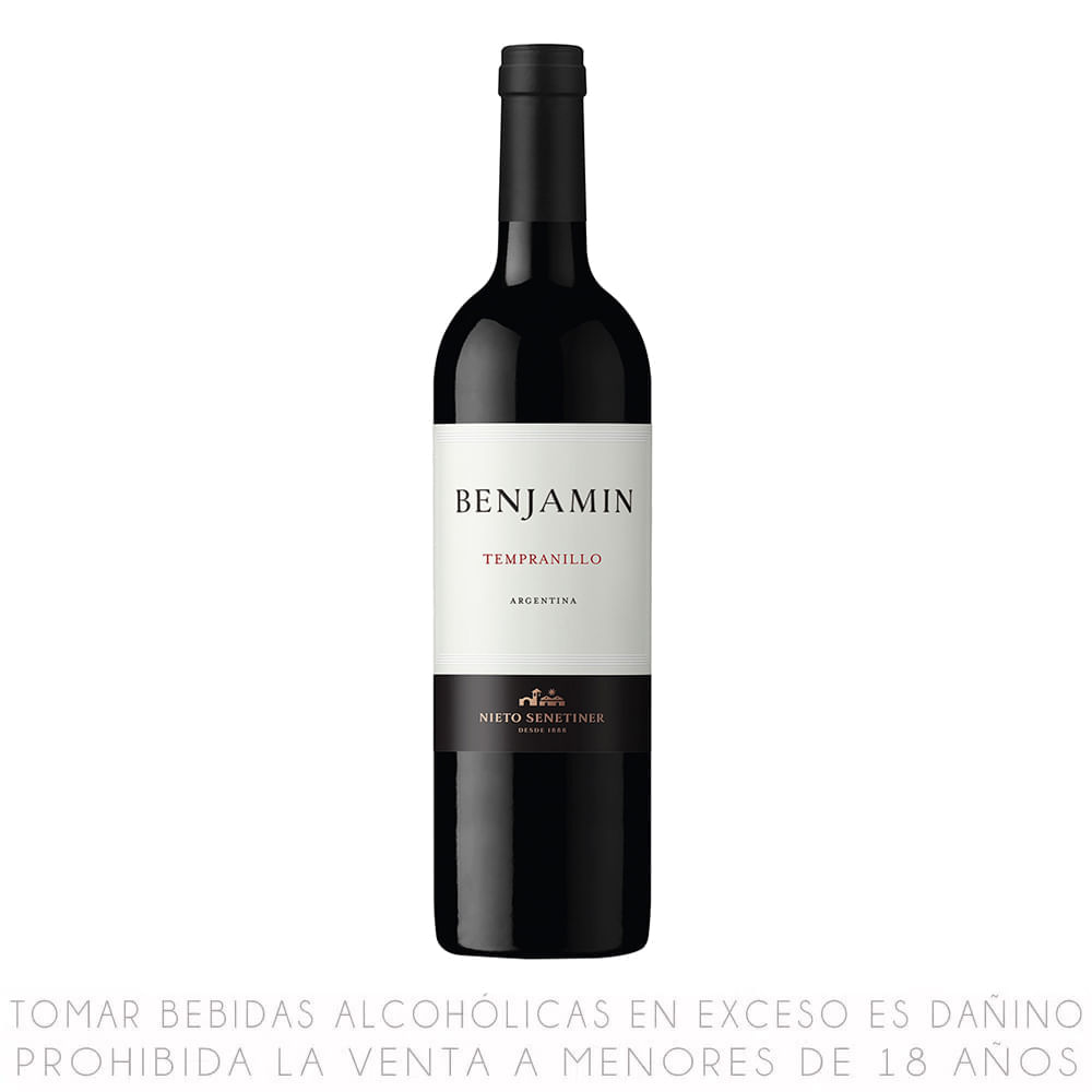 Vino Tinto Tempranillo Benjamín Nieto Senetiner Botella 750ml