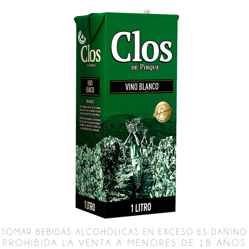 Vino Blanco Clos de Pirque Caja 1L