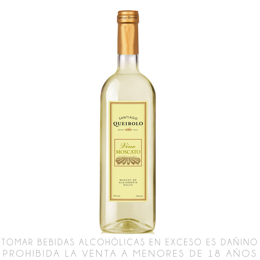 Vino Blanco Moscato Queirolo Semi Seco Botella 750ml