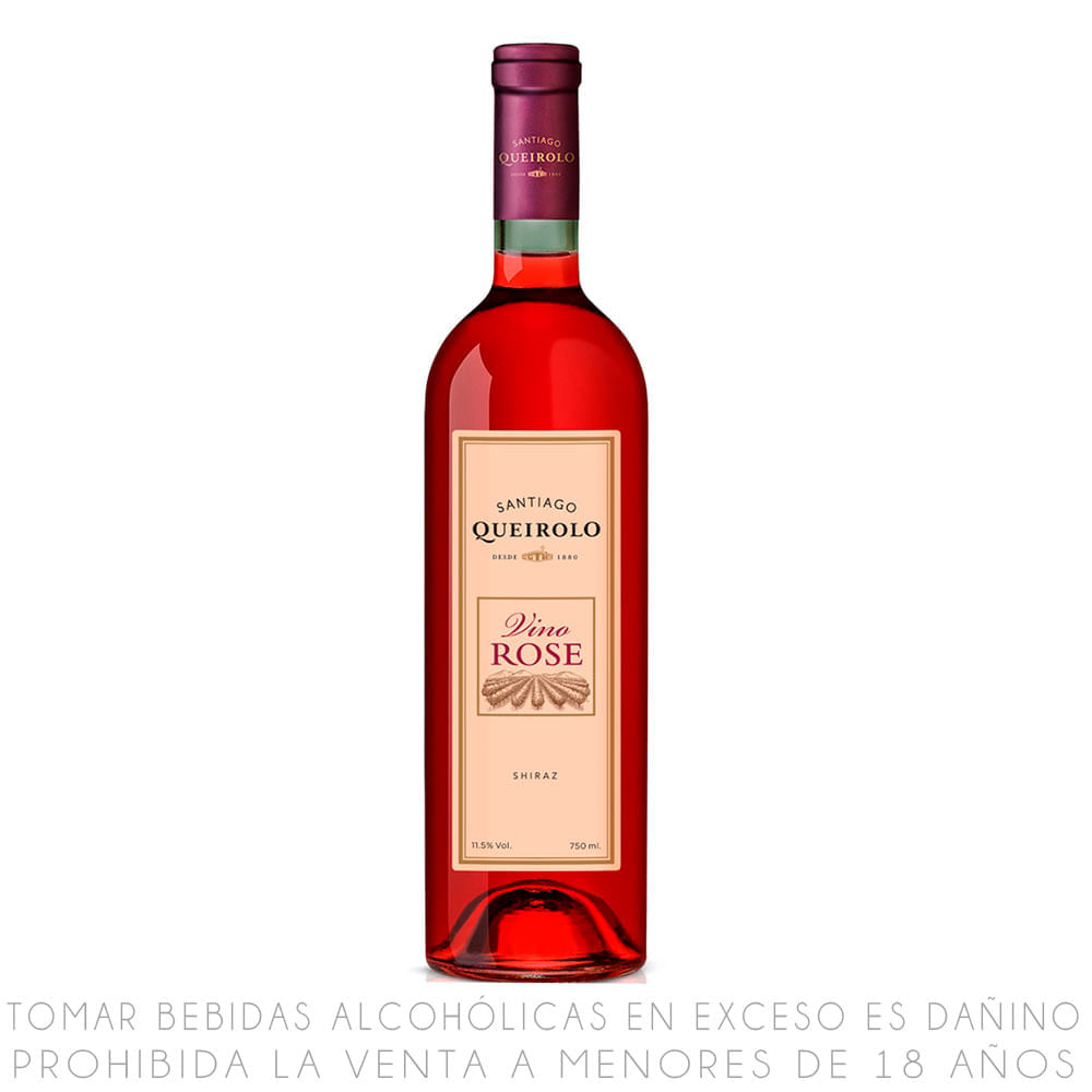 Vino Rosé Syrah Queirolo Semi Seco Botella 750ml
