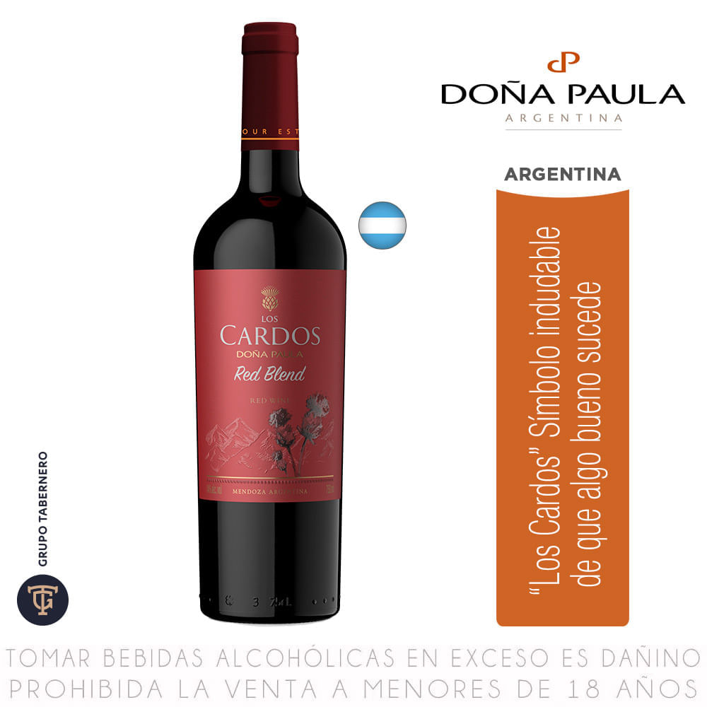 Vino Tinto Blend Los Cardos Doña Paula Botella 750ml