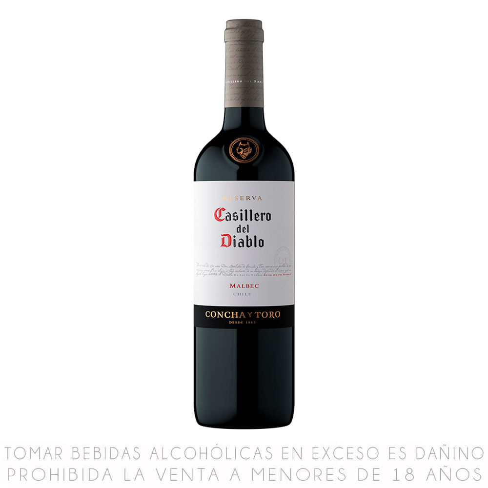 Vino Tinto Malbec Casillero del Diablo Reserva Botella 750ml