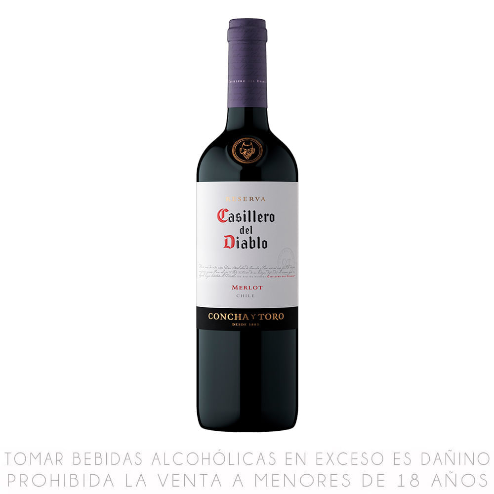 Vino Tinto Merlot Casillero del Diablo Reserva Botella 750ml