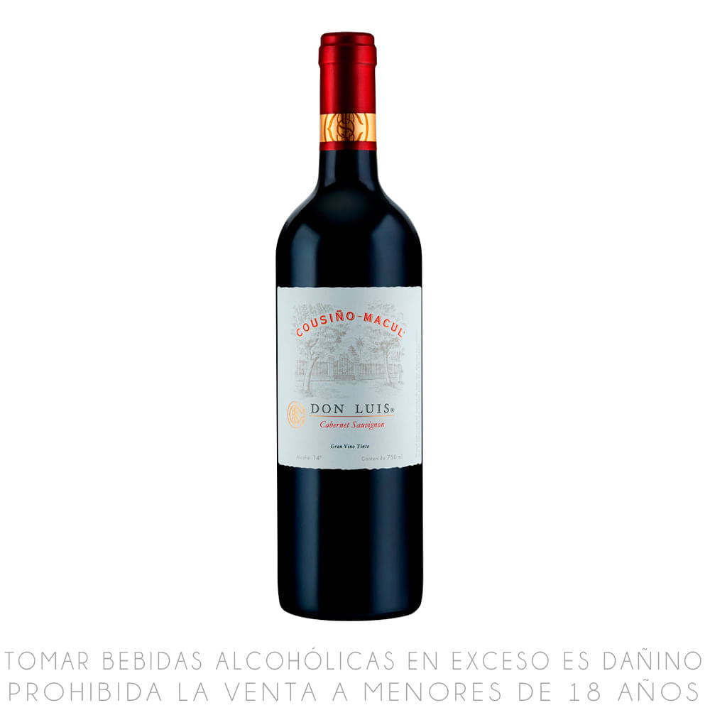 Vino Tinto Cabernet Sauvignon Don Luis Cousiño-Macul Botella 750ml
