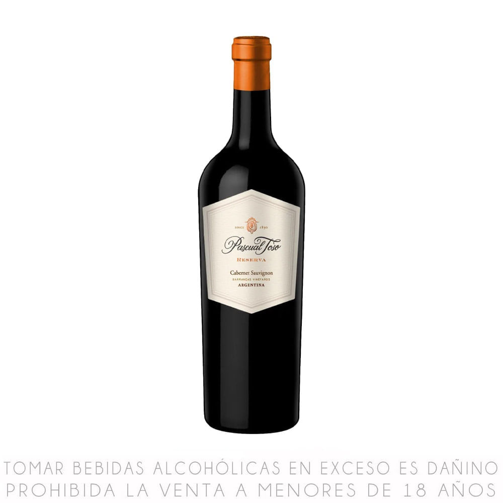 Vino Tinto Cabernet Sauvignon Reserva Toso Botella 750ml