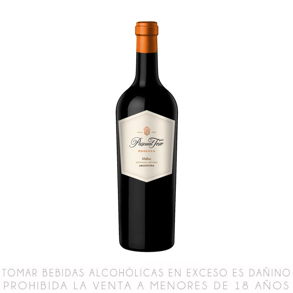Vino Tinto Malbec Pascual Toso Reserva Botella 750ml