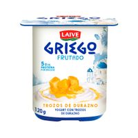 Yogurt Batido con Trozos de Durazno Laive Griego Frutado 120g
