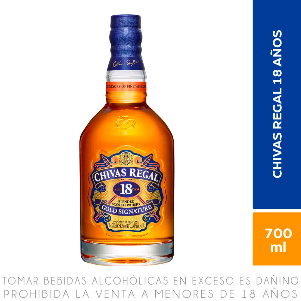 Whisky Chivas Regal Gold Signature 18 Años Botella 700ml