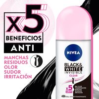 Antitranspirante Roll-On Nivea Black & White Invisible Clear 50ml