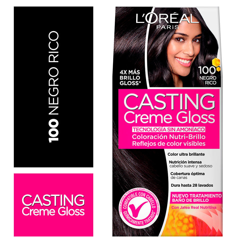 Tinte para Cabello 100 Negro Rico Casting Creme Gloss Caja 152.5 ml