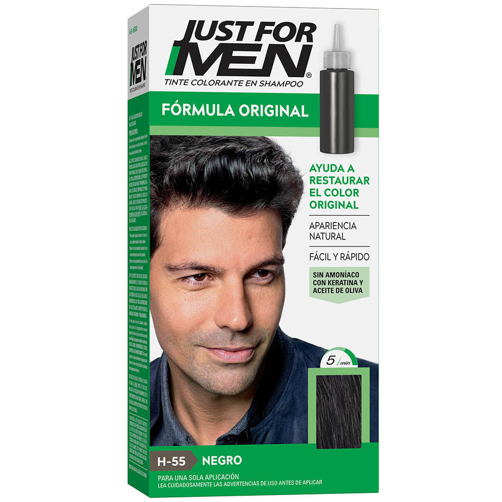 Tinte Colorante en Shampoo Just for Men Negro