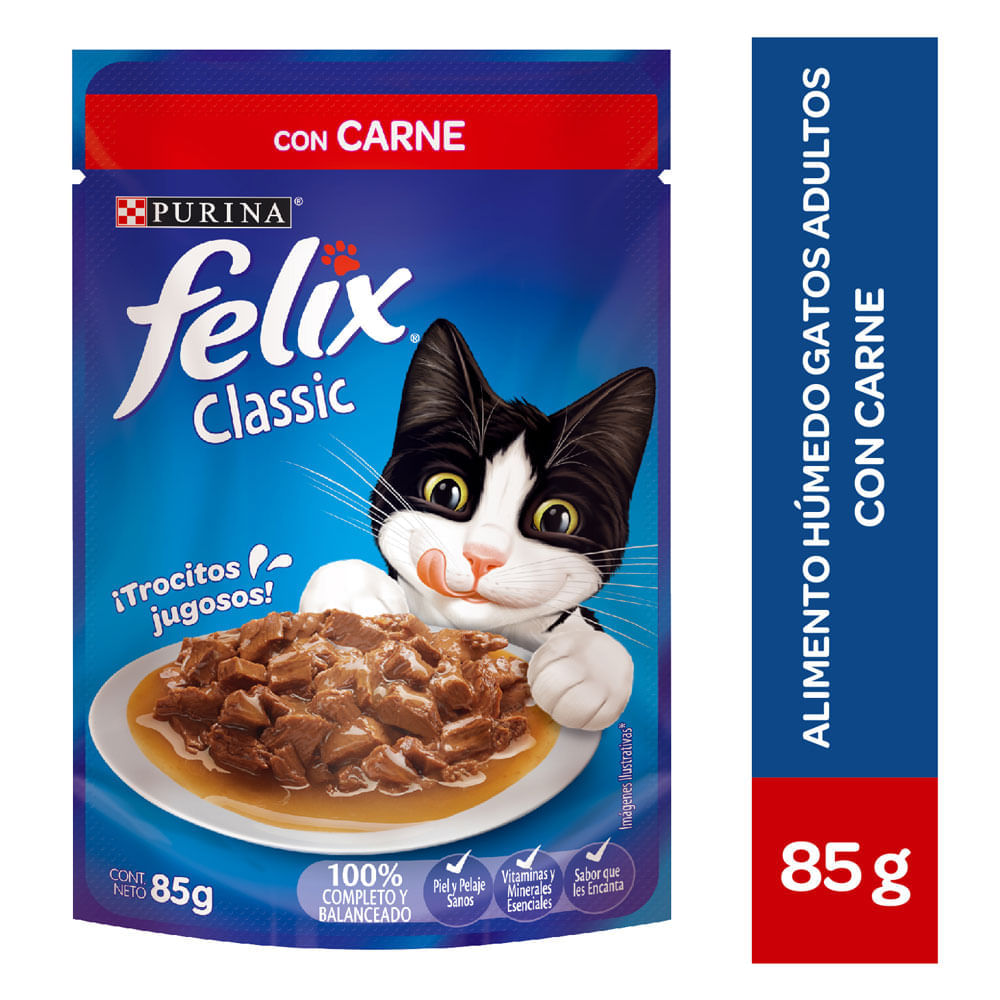 Felix Alimento Húmedo para Gatos Adultos Carne Doypack 85 g