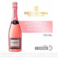 Espumante Rosé Riccadonna Moscato Semi Dulce Botella 750ml