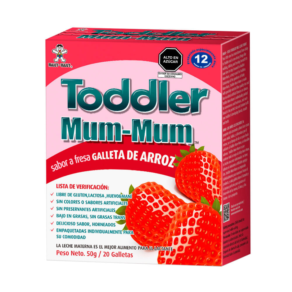 Galleta de Arroz Toddler Mum-Mum Fresa Caja 50 gr