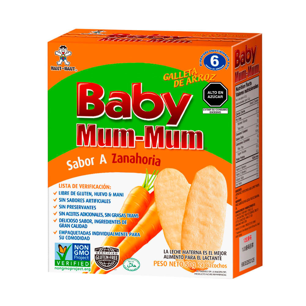 Galleta de Arroz Baby Mum-Mum Zanahoria Caja 50 gr