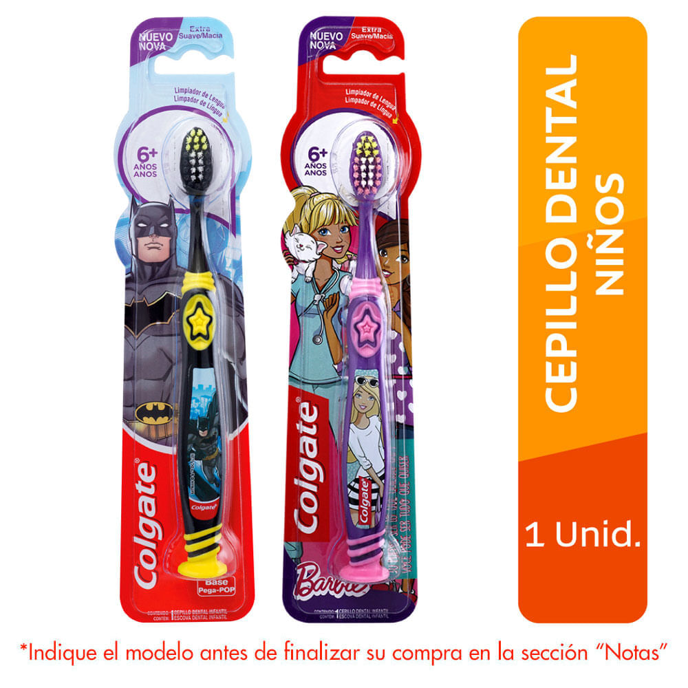 Cepillo de Dientes para Niños Colgate Smiles 5+ Años Batman|Barbie Surtido