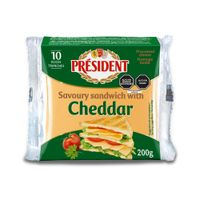 Queso Cheddar President en Tajadas 200g
