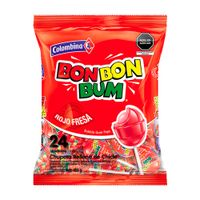 Chupetes Bon Bon Bum Fresa 24un