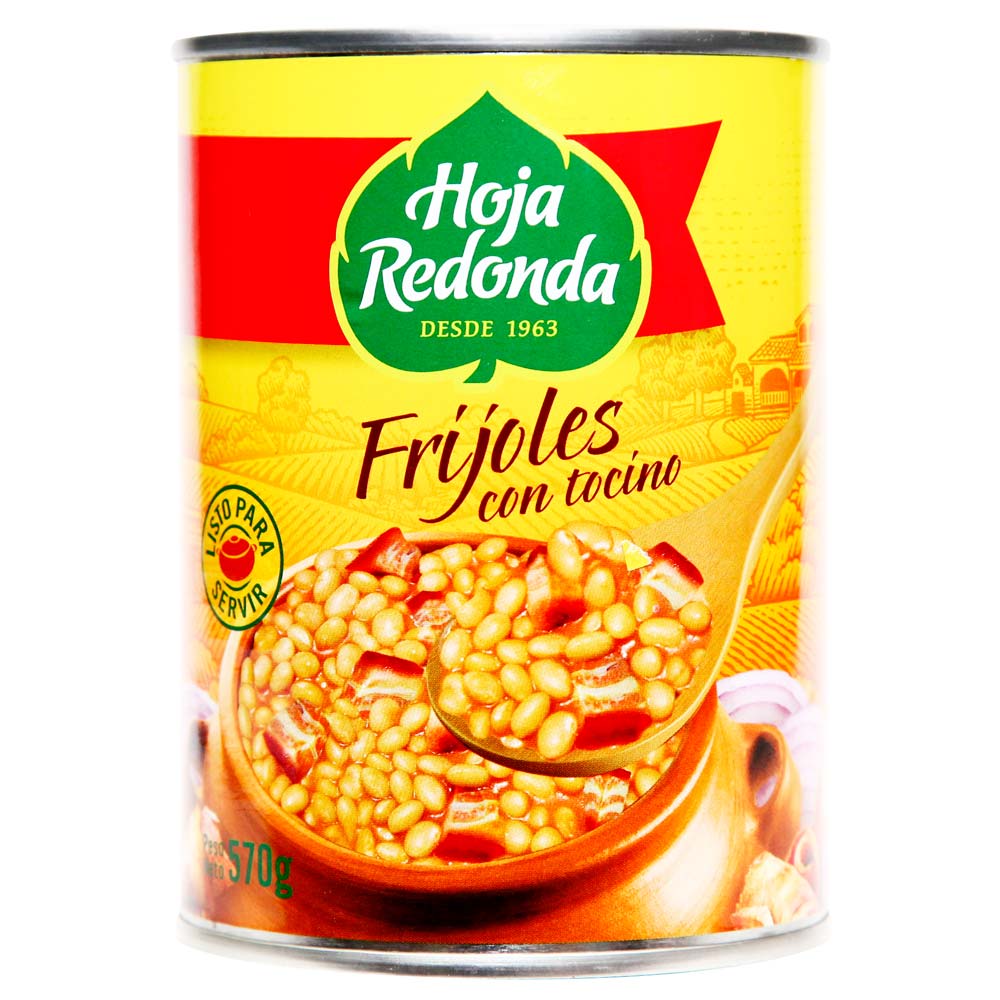 Frijoles C/Tocino Hoja Redonda Lata 570 g