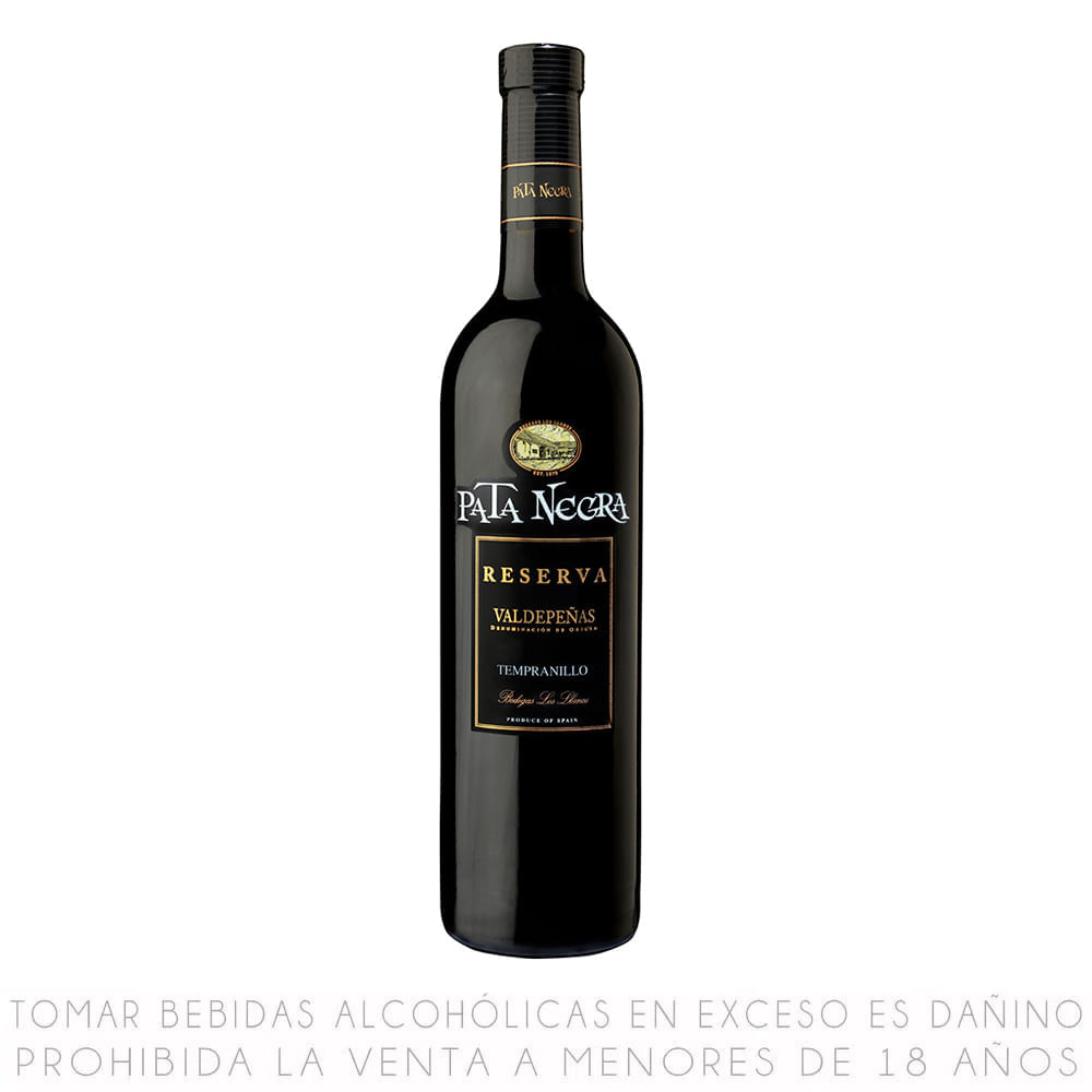 Vino Tinto Tempranillo Pata Negra Reserva Botella 750ml