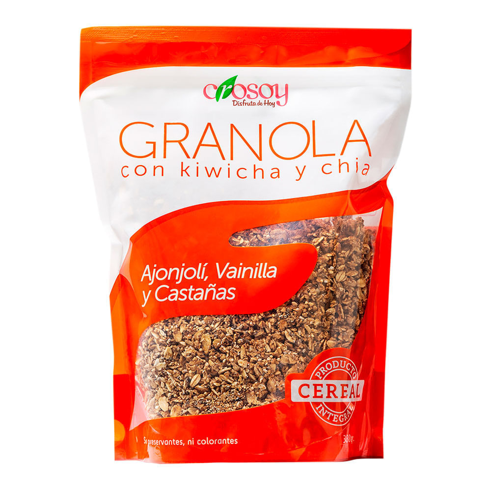 Granola Crosoy Ajonjolí, Vainilla y Castaña 380g