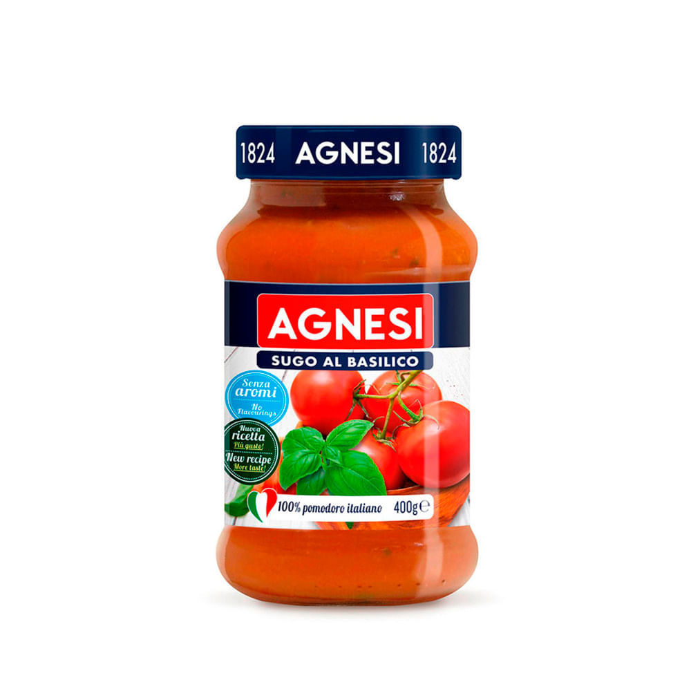 Salsa Basílico Agnesi Frasco 400 g
