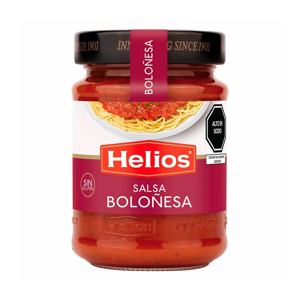 Salsa Boloñesa Sin Gluten Helios Frasco 300 g