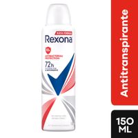Antitranspirante en Aerosol Rexona 10x Protección Antibacterial 150ml