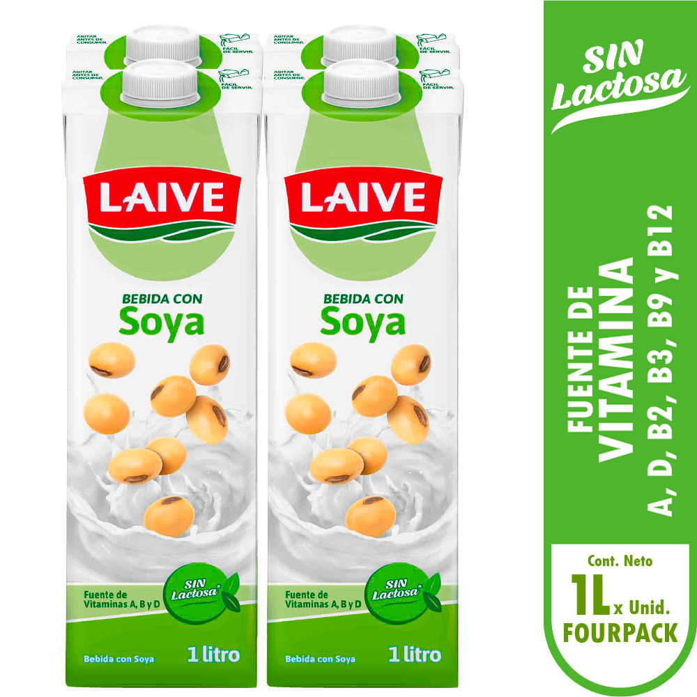Fourpack Bebida con Soya Laive Vio Caja 946ml