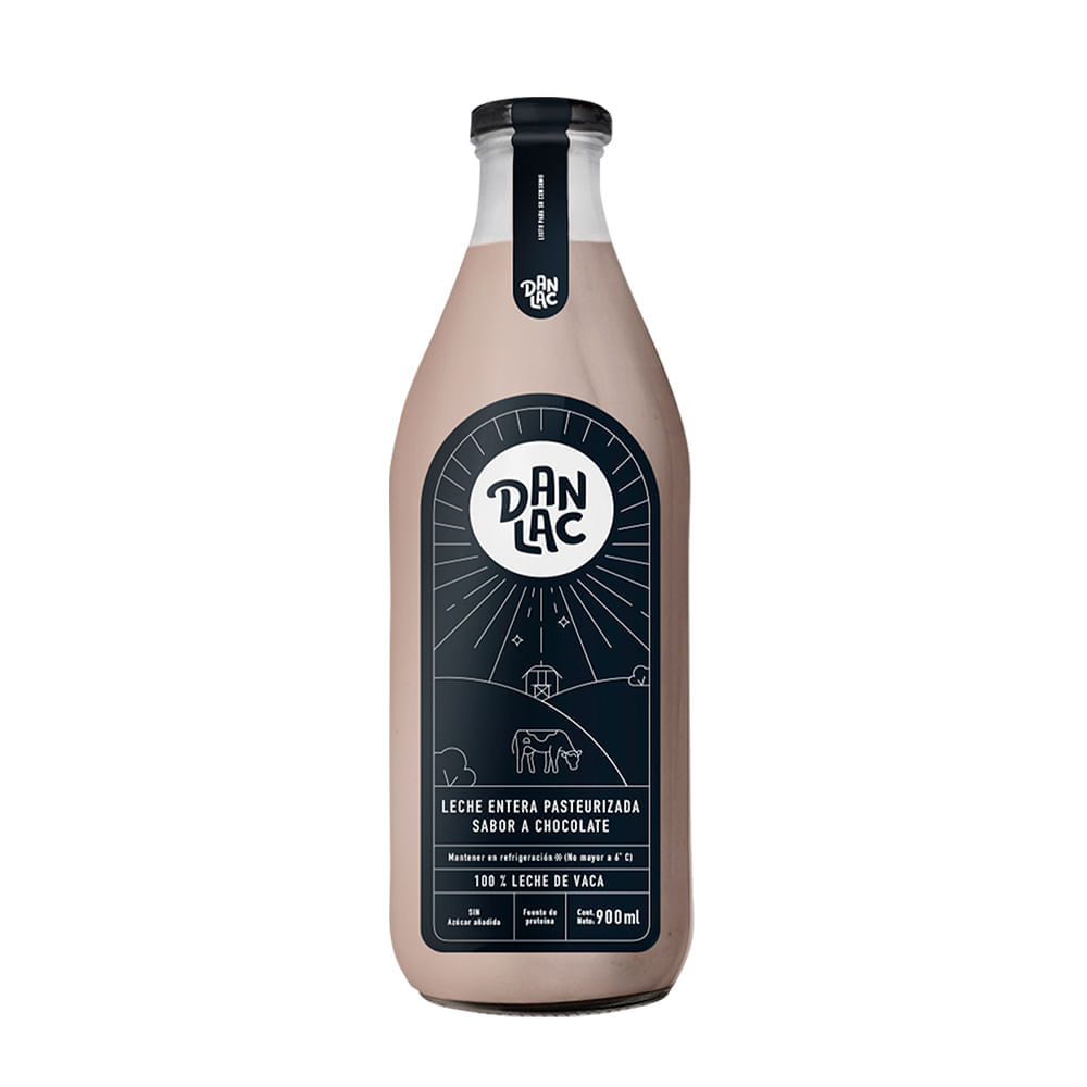 Leche Entera Pasteurizada Danlac Sabor Chocolate Botella 900ml