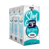 Leche UHT Descremada Slim 0% Grasas Tripack 1 Litro c/u