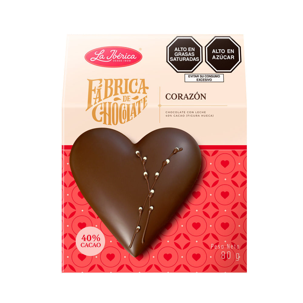Chocolate con Leche La Ibérica Corazón 40% Cacao 80g