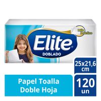 Papel Toalla Elite Doblado. Paquete 120 Unid