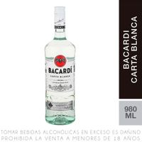 Ron Blanco Bacardí Carta Blanca Botella 980ml