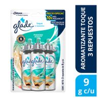 Ambientador Glade Toque Paraíso Azul 3 repuestos 27g