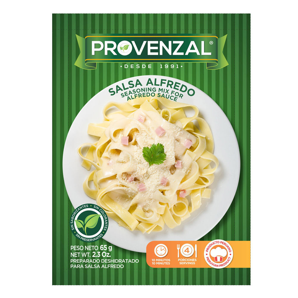 Salsa Alfredo Provenzal sobre 65 g