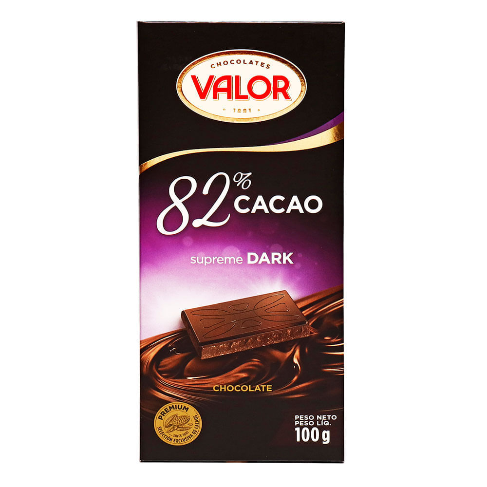 Chocolate 82% Cacao Valor Tableta 100 g